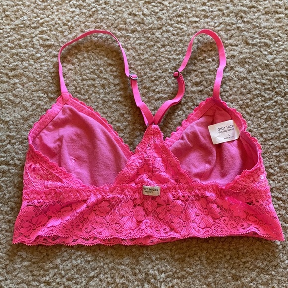 Pink lace and clear sequined Gilly hicks bra - Picture 4 of 4
